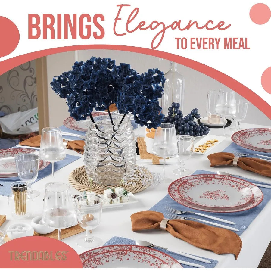 Disposable Plates For Party Supplies Pink Floral Plastic Plates For Wedding 40 Pcs 20 X 8 20 X 10 Dinner Plate Sets Floral Plat