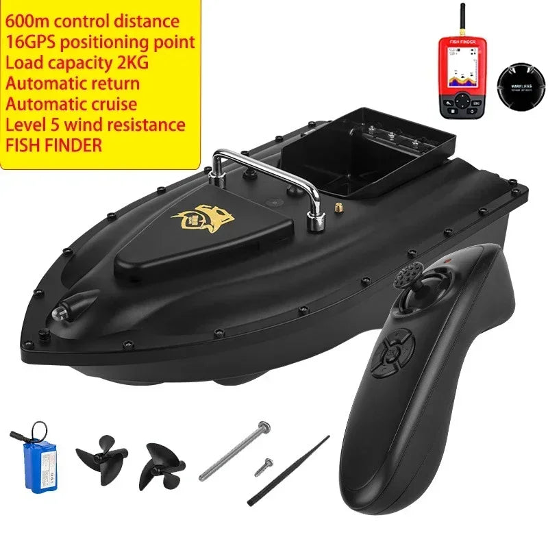 RC Bait Ship 600m 16GPS 2KG Load bearing Automatic Return  Light Illumination Sonar Waterproof High Speed Cruise Night Fishing