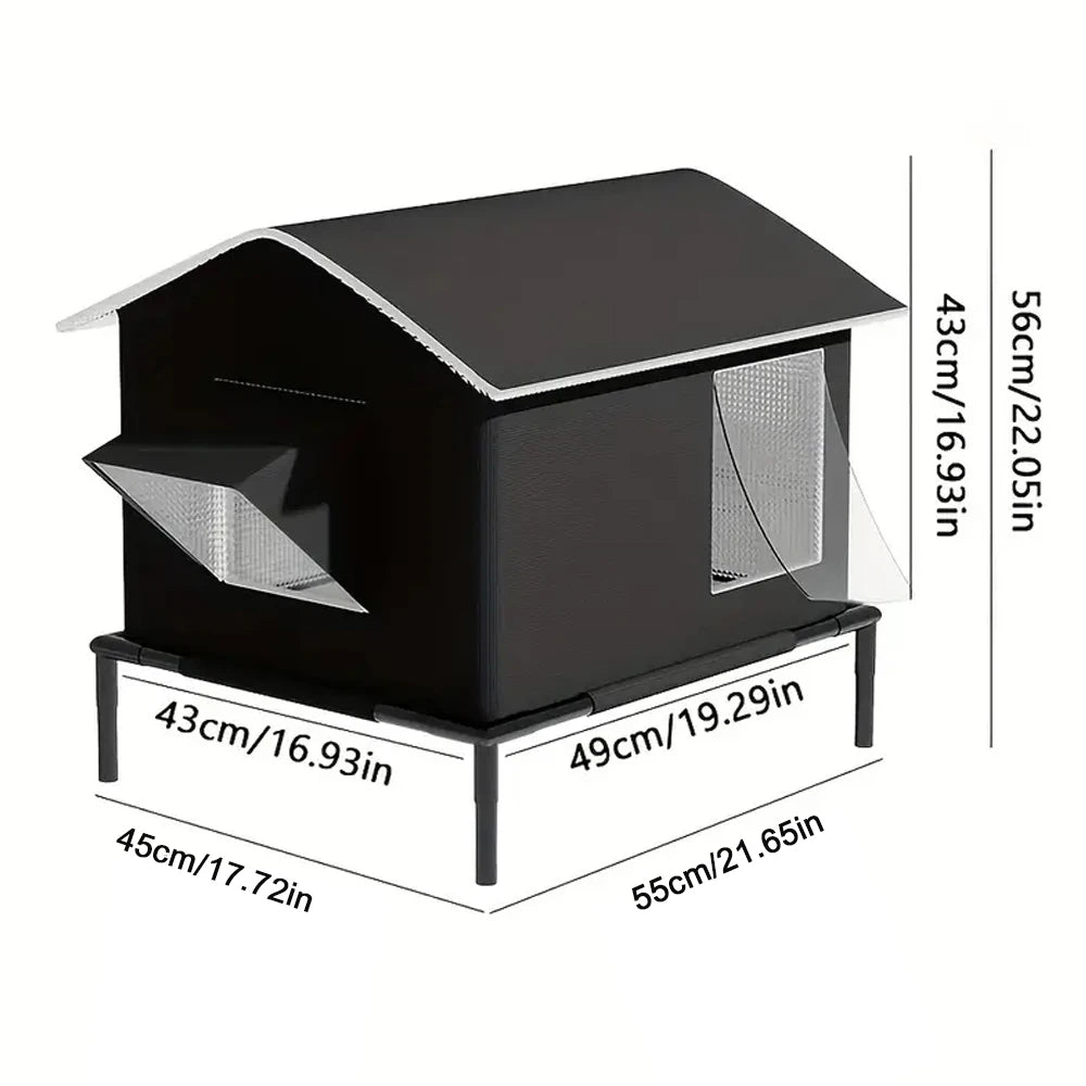 Elevated Pet House-Bed Moisture-Proof Design Cat House Weatherproof for Indoor or Outdoor Use Fits Small or Medium Pets