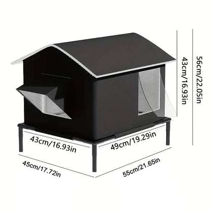 Elevated Pet House-Bed Moisture-Proof Design Cat House Weatherproof for Indoor or Outdoor Use Fits Small or Medium Pets