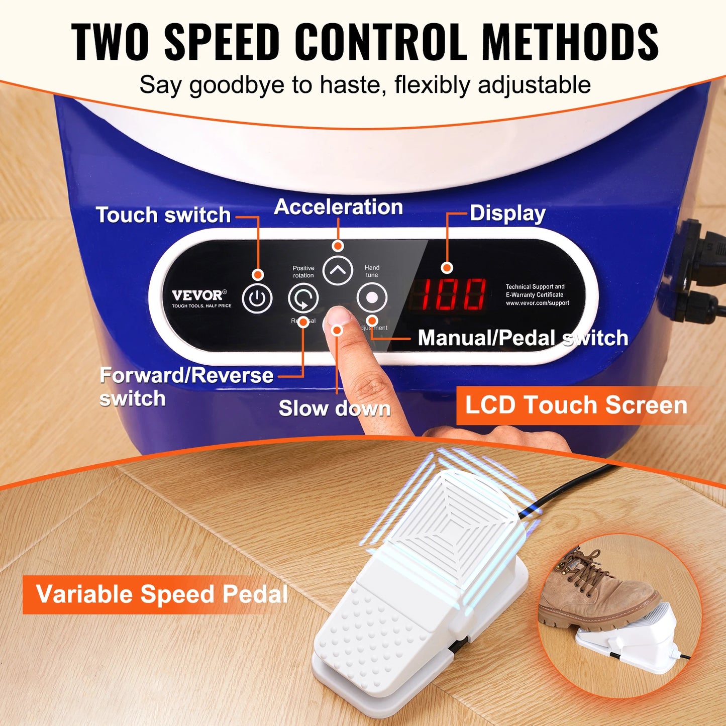 SucceBuy Pottery Wheel 11 inch Pottery Forming 450W Electric Wheel for Pottery Direct Drive Ceramic Wheel for DIY Art Craft Blue