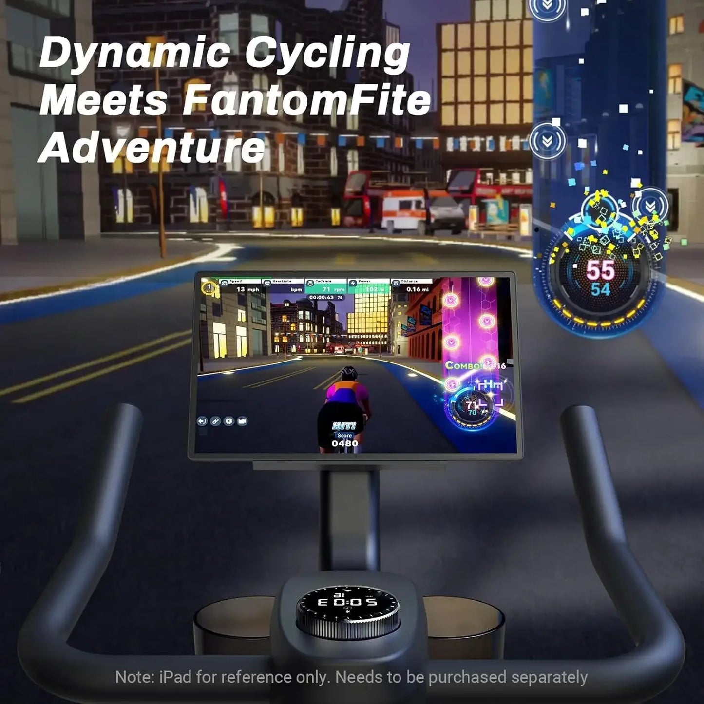 Exercise Bike, Brake Pad Stationary Bike with Exclusive App, Low Noise Indoor Cycling Bike with 300lbs Weight Capacity