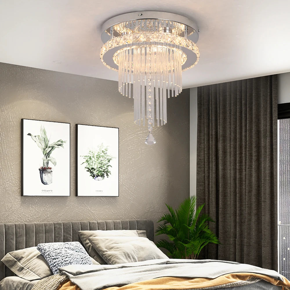 VETRULUS Modern Rain Drop Crystal Chandelier Luxury Ceiling  Light  Led Dining Living Room Bedroom Lustre Home Decor Fixtures