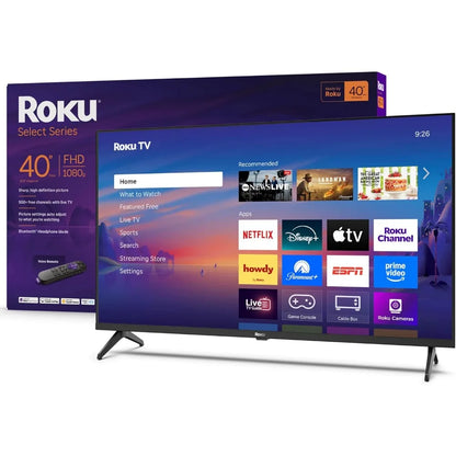 Roku Smart TV 2025 – 40-Inch Select Series, 1080p Full HD TV – Roku TV with Voice Remote – Flat Screen LED Television with Wi-Fi