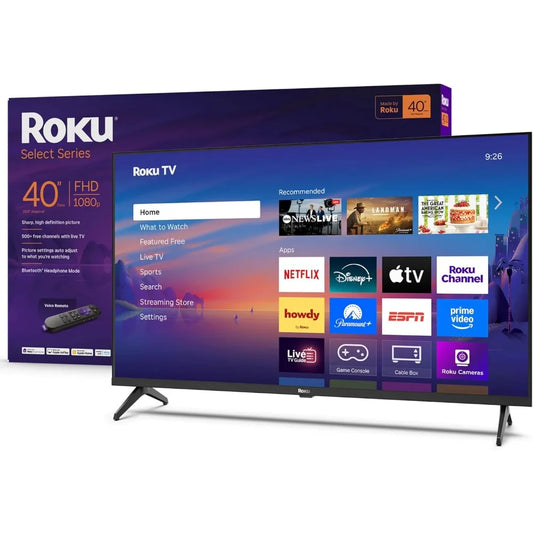 Roku Smart TV 2025 – 40-Inch Select Series, 1080p Full HD TV – Roku TV with Voice Remote – Flat Screen LED Television with Wi-Fi
