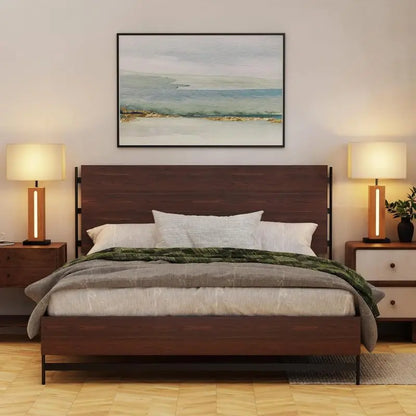 A Set Of Two Table Lamps  Modern Adjustable Light Bedside Lamps With LED Sleep Light Farm-style Square Wood-grain Bedside Lamps