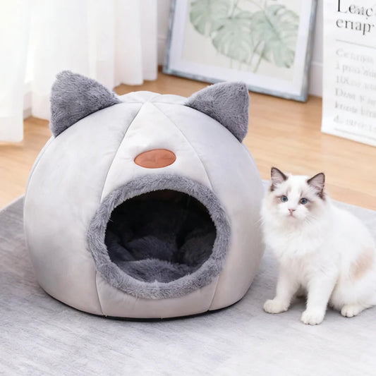 Large Warm Cat Nest Multi-Size Winter Cat Nest Waterproof Bottom Semi-Enclosed Design Winter Cold And Windproof Pet Nest
