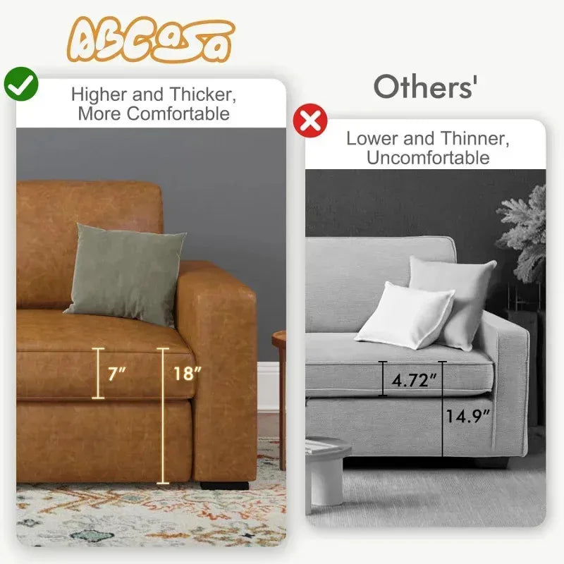 RPD4-Loveseat Set of 2.Living Room Furniture Set.Oversized Faxu Leather Sofa.Upholstered 3 Seater Sofa Deep Seats.Detachable Sof