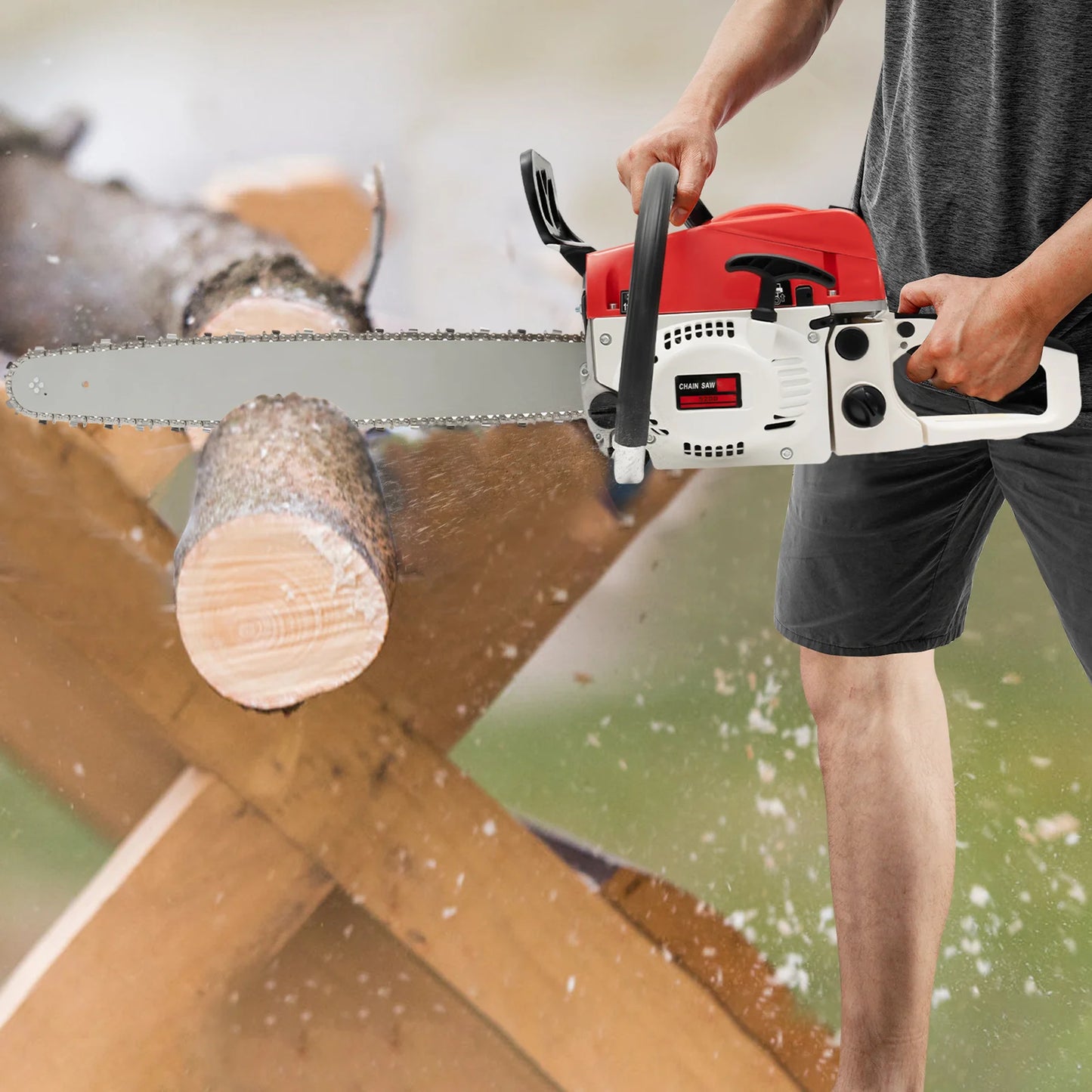 22Inch 52CC Gas-powered Chainsaw Gasoline Chainsaw Chainsaw Cutting Wood Gas Sawing Chain Saw Set for Wood Cutting