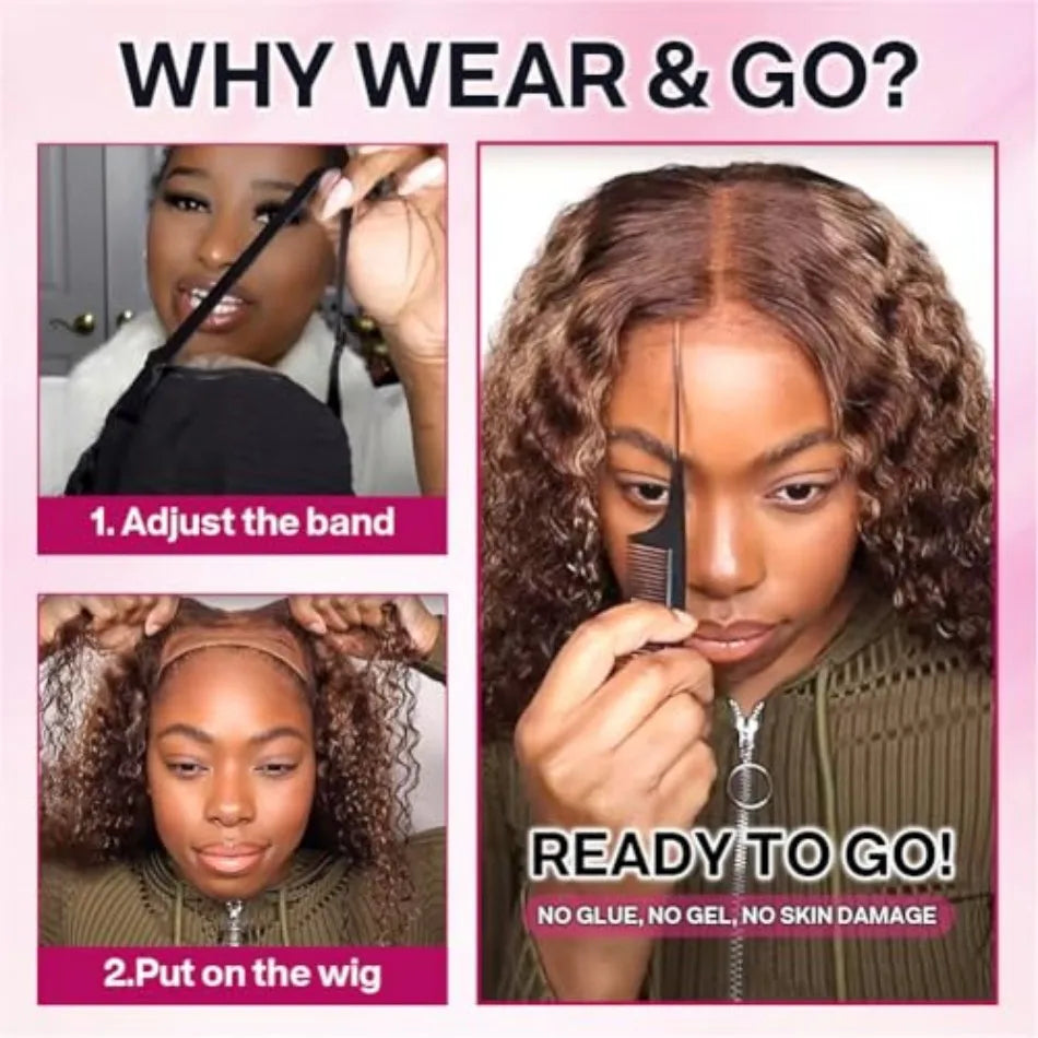 4/27 Ombre Highlight Lace Front Wig Human Hair Pre Plucked 250% Density Honey Blonde Wear and Go Glueless Wig 5X5 Glueless Wig