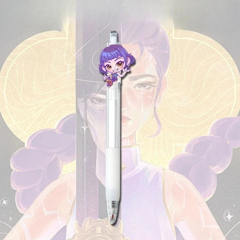 3Pcs KPop Demon Hunters Black Pen Student Take An Exam Draw Game Anime Cartoon Figure Stationery Study Supplies Kids Gift S