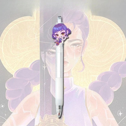 3Pcs KPop Demon Hunters Black Pen Student Take An Exam Draw Game Anime Cartoon Figure Stationery Study Supplies Kids Gift S