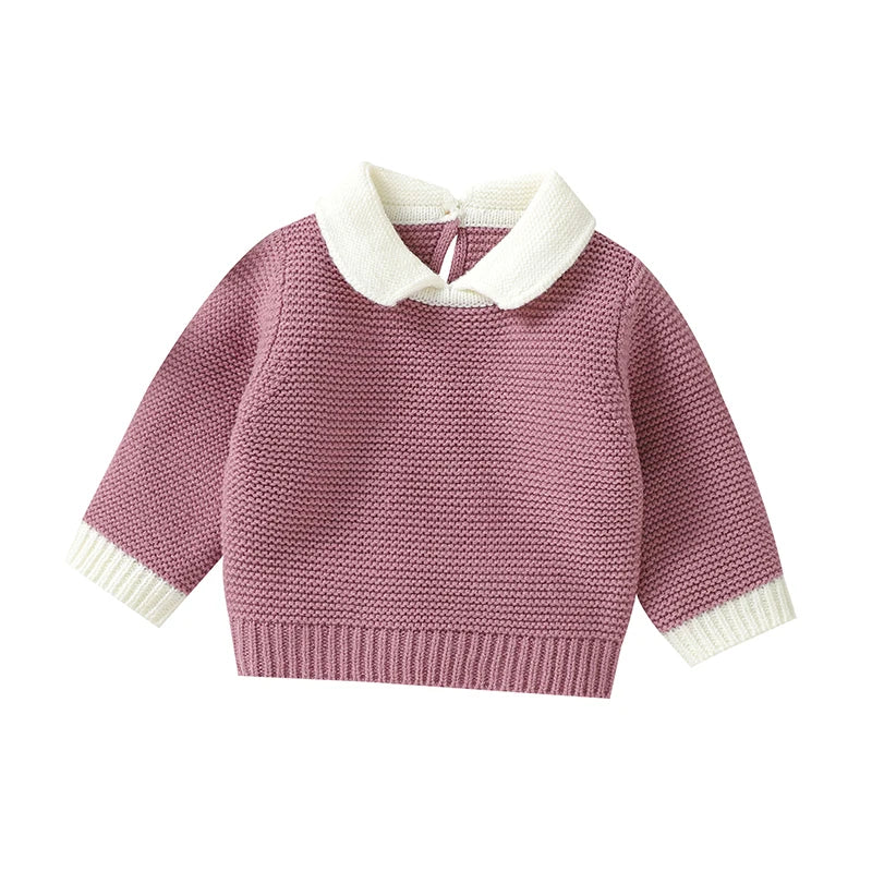 Autumn Winter Baby Boy Girl Knit Sweaters - Fashion Turtle Neck Long Sleeve Pullovers Tops for Newborn Infant Toddler