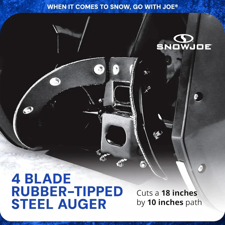 Corded Electric Snow Blower with Headlight 18-Inch Clearing Path 15-Amp Motor - Heavy-Duty Blowing Machine for Ice Removal from