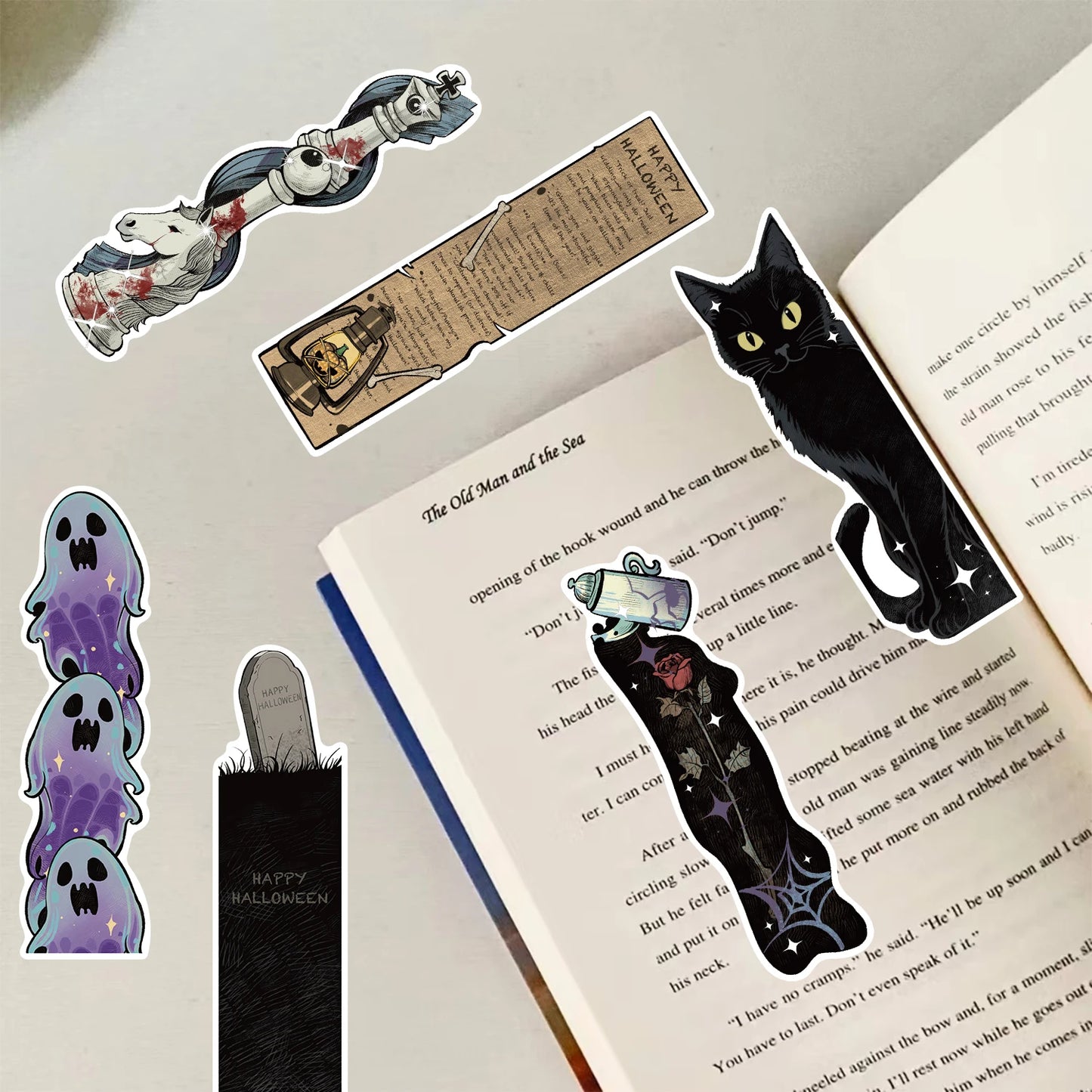 30pcs Retro Horror Bookmarks Halloween Skulls Ghosts Suitable for Teachers Readers and Book Lovers Birthday Gifts
