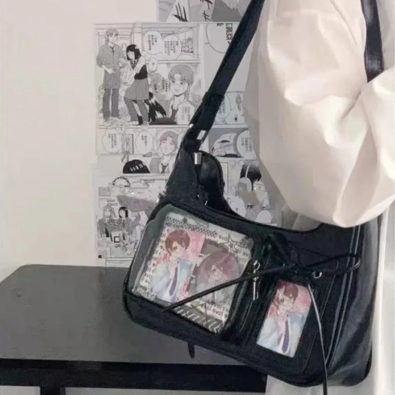 Y2k Japanese Harajuku Shoulder Bag Womens Transparent Ita Bag Girls School Crossbody Bags for Women Female Designer Handbags