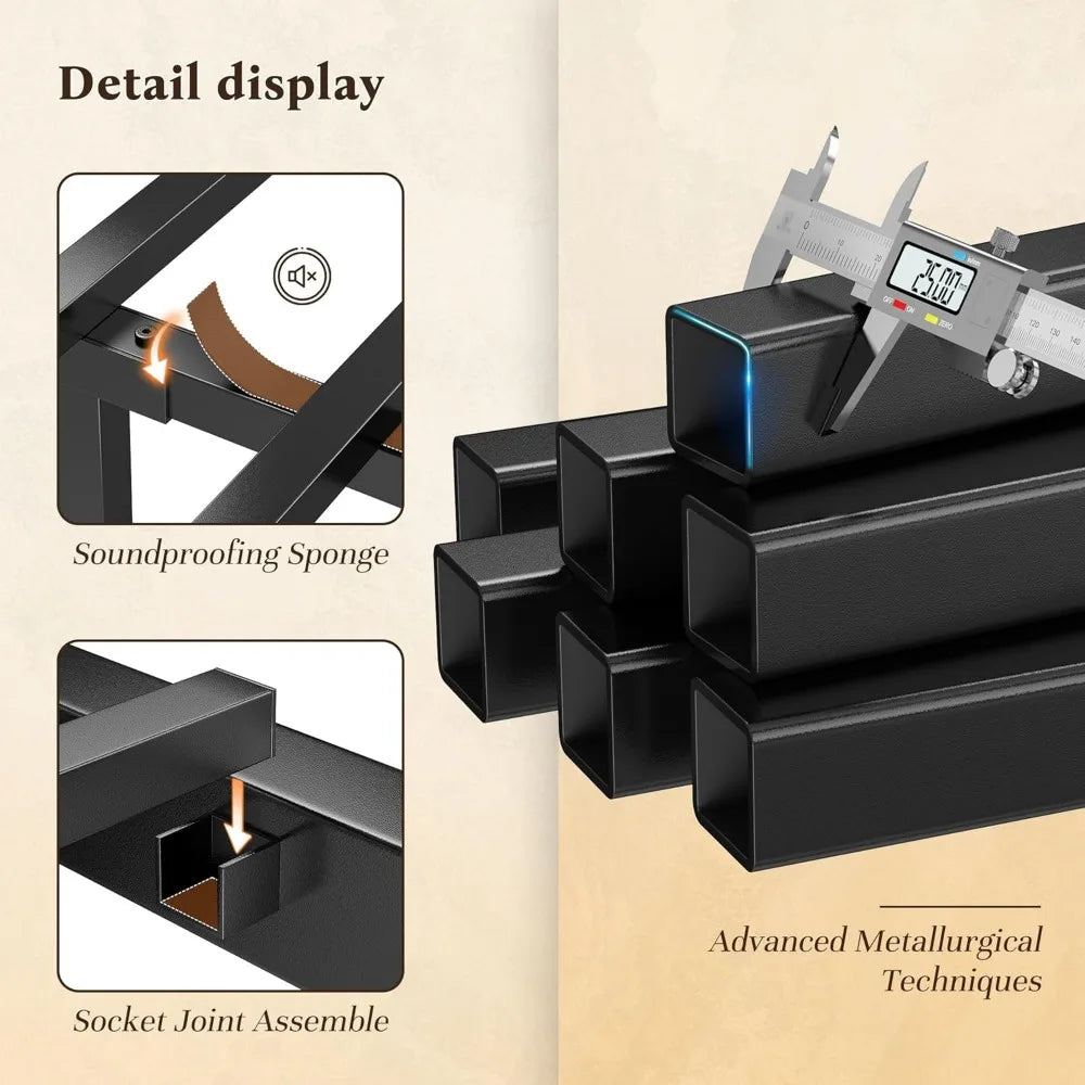 Complete Metal Bed Set with Headboard & Footboard, Built-in LED Lights, Under-Bed Storage & Noise-Free Design,Customized