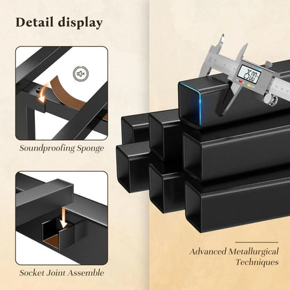 Complete Metal Bed Set with Headboard & Footboard, Built-in LED Lights, Under-Bed Storage & Noise-Free Design,Customized