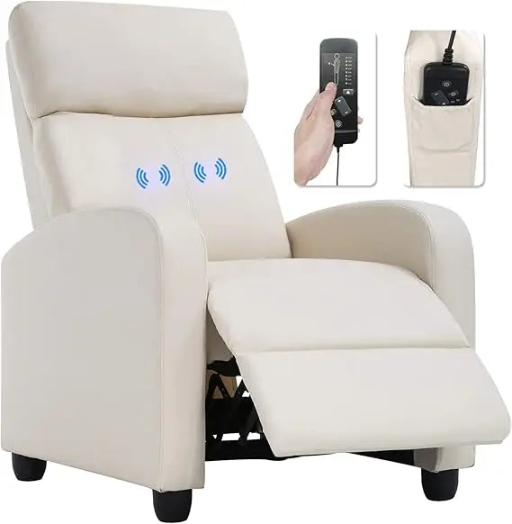 Recliner Chair for Living Room Modern Wingback Sofa Home Theater Seating Push Back Reclining Chair with Lumbar Support (with Ma