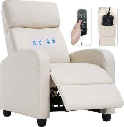 Recliner Chair for Living Room Modern Wingback Sofa Home Theater Seating Push Back Reclining Chair with Lumbar Support (with Ma