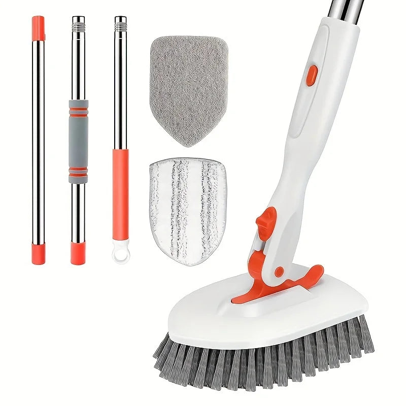 3 in 1/4 in 1 tile bathtub floor brush with 52 "adjustable long handle shower cleaning brush and 3 removable replacement brush h