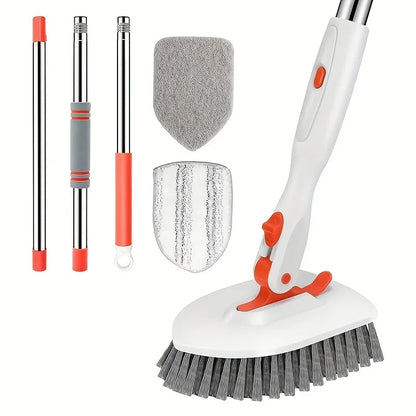 3 in 1/4 in 1 tile bathtub floor brush with 52 "adjustable long handle shower cleaning brush and 3 removable replacement brush h