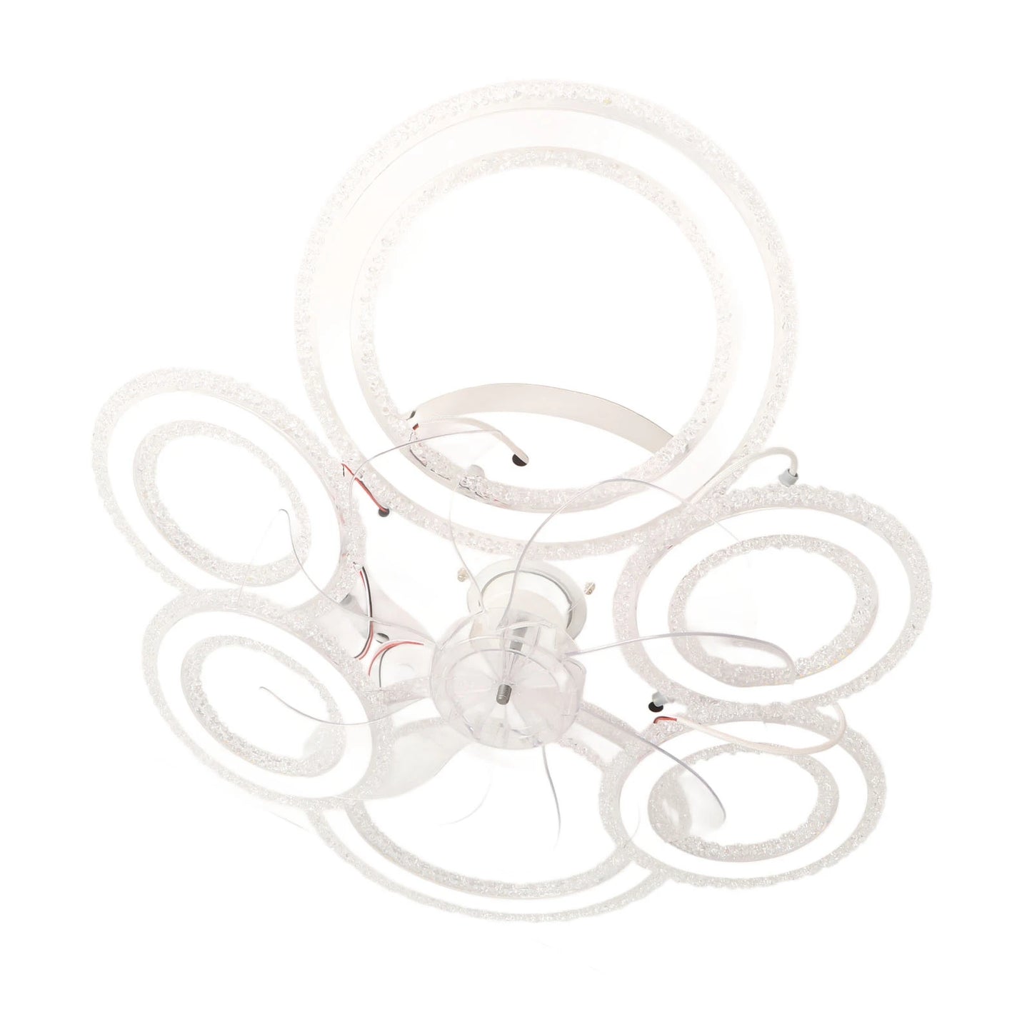 Ceiling Fan Light LED Nordic Modern Ceiling Fan Lamp 6 Rings Ceiling Fan Light for Bedroom Living Room Dining Room