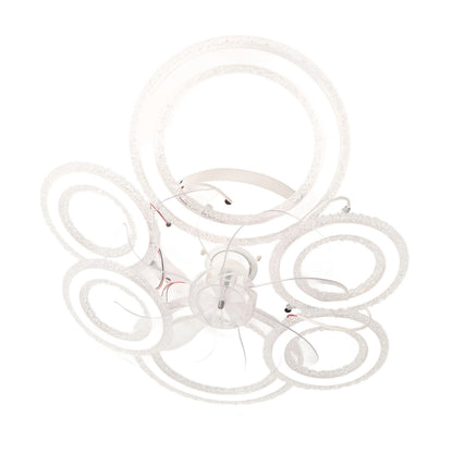Ceiling Fan Light LED Nordic Modern Ceiling Fan Lamp 6 Rings Ceiling Fan Light for Bedroom Living Room Dining Room