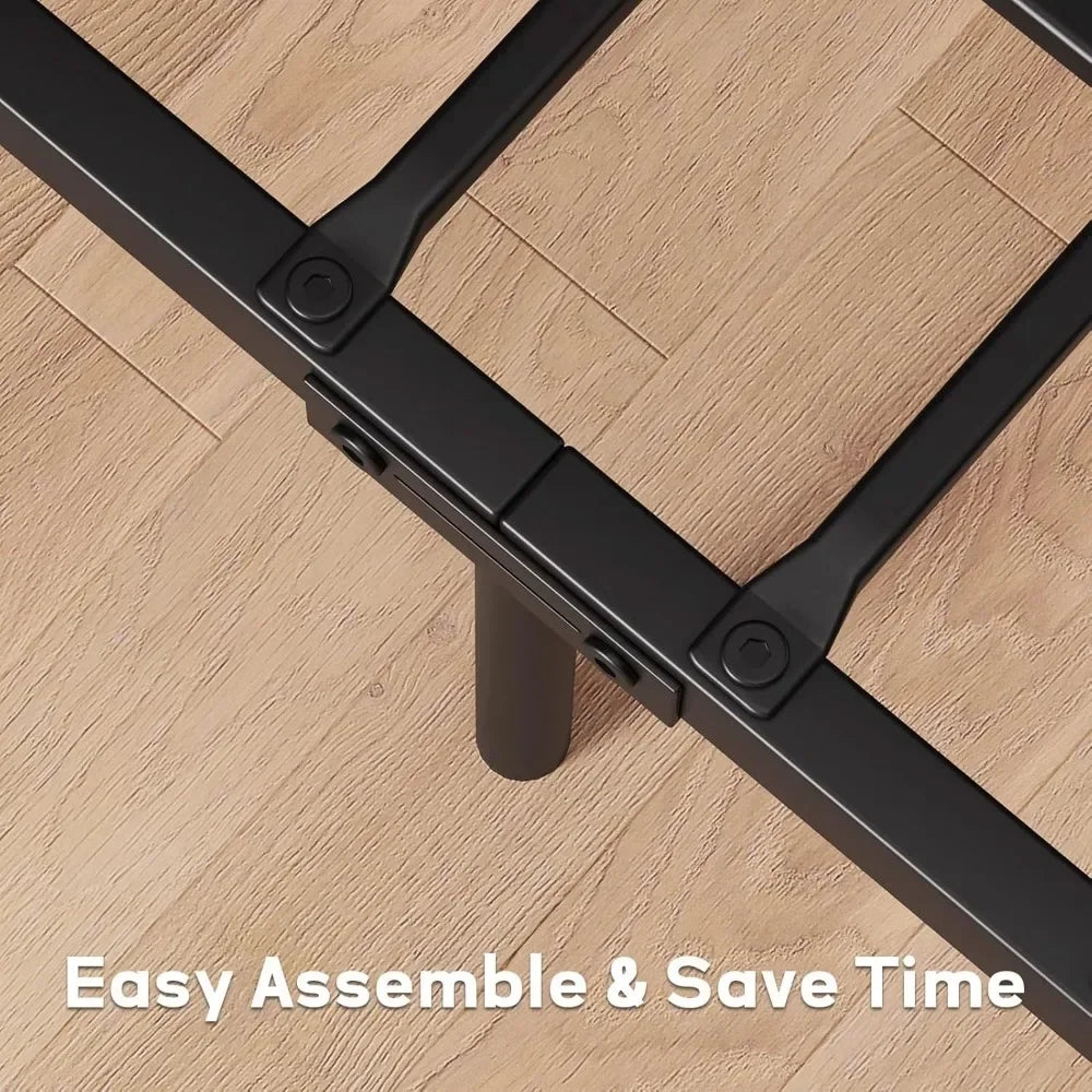 Bed Frame with Wooden Headboard and Footboard, Metal Full Bed Platform No Box Spring Needed, 14 inch Easy to Assemble Noise