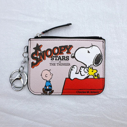 Snoopy Coin Purses Charlie Brown Cute Wallet Women Leisure Woodstock Zipper Card Holder Coin Pouch Lady Cases Giirls