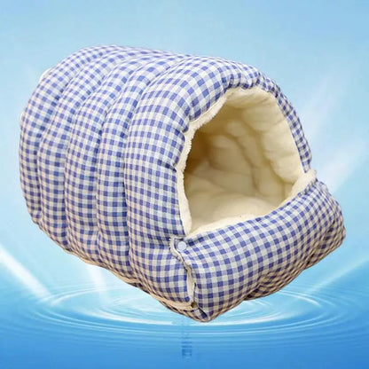 Foldable Pet Sleeping Bed/Bag for Cats Dogs, Thickened Semi-Enclosed Design, Soft Indoor, Christmas/Warm in autumn and winter