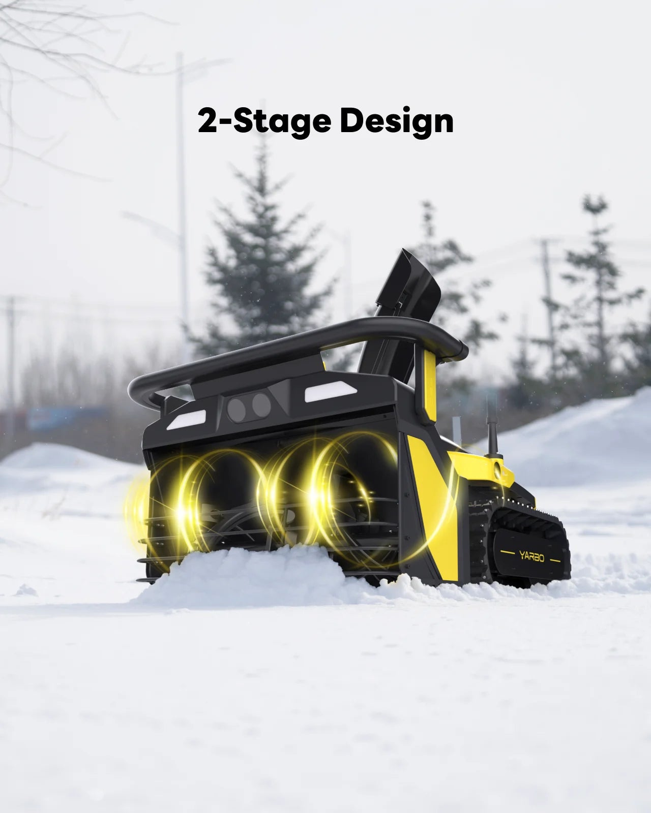 YARBO 24/7 Autonomous Robot Snow Blower with 2-Stage, 12" Intake Height, 6-40ft Throwing Distance for Driveway & Sideway
