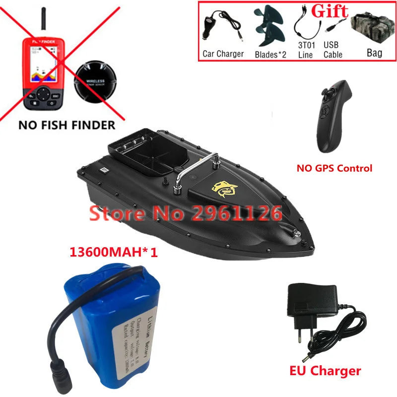 600M GPS Sonar Fish Exploration High Speed Remote Control Bait Boat Model 1.5KG 16GPS Constant Speed Cruise RC Bait Boat Model