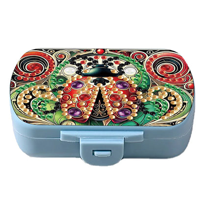 Mushroom 5D DIY Diamond Painting Dot Pill Case Diamond Painting Medicine Box 6 Grid Moisture-proof Pill Organizer for Art Craft