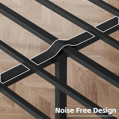 Queen Bed Frame with Headboard PU Leather Upholstered Bed Frame Platform,All Metal Slats Support Platform Bed Frame