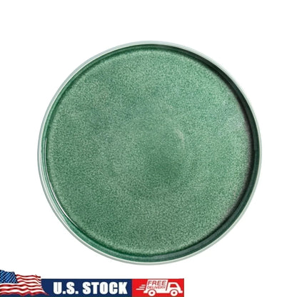 Stackable Dinner Plate Stoneware Microwave Safe Unique Reactive Glaze Hand-Finished Round Design Cabinet Space Saver Elegant