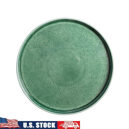 Stackable Dinner Plate Stoneware Microwave Safe Unique Reactive Glaze Hand-Finished Round Design Cabinet Space Saver Elegant