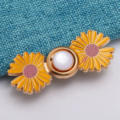 Detachable Pant Waist Tightener Pearl Flower No Sew Waist Buckles for Loose Jeans Dress Fit Instant Pants Button Pins Tightener