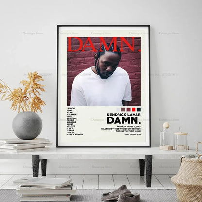 Kendrick Lamar Good Kid Maad City Hip Hop Music Album Cover Poster Prints Wall Art Canvas Painting Picture Gift Room Home Decor