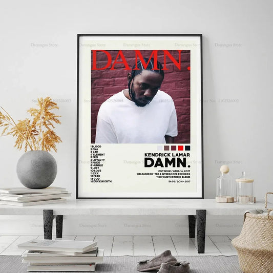 Kendrick Lamar Good Kid Maad City Hip Hop Music Album Cover Poster Prints Wall Art Canvas Painting Picture Gift Room Home Decor