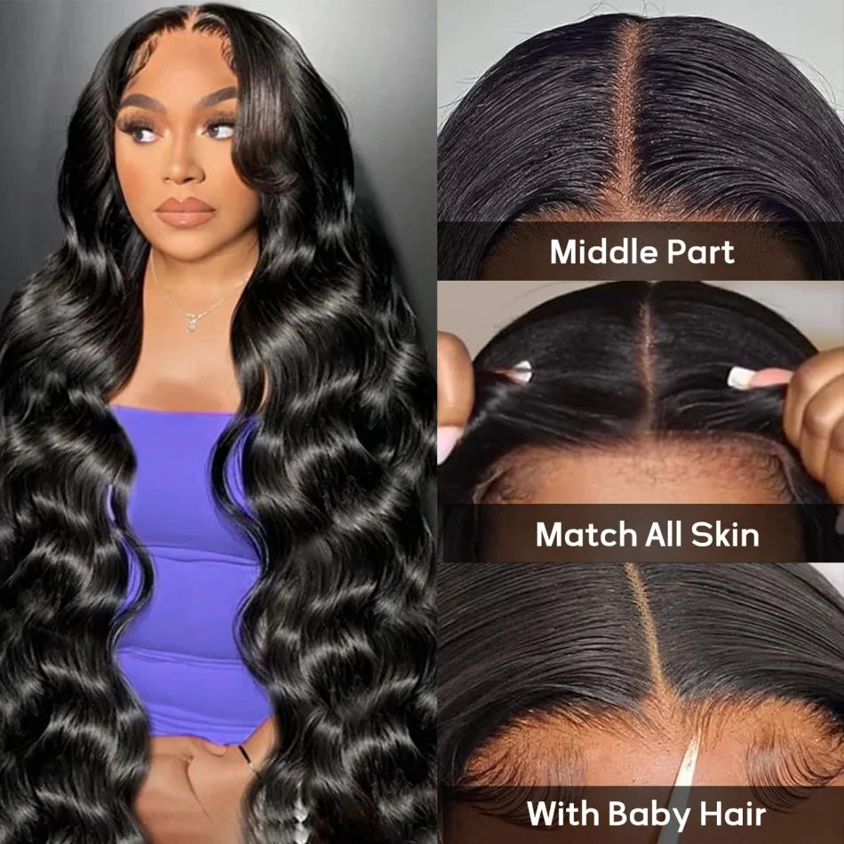 Body Wave Human Hair Wigs Glueless Lace Frontal Wigs 5X5 Hd Lace Closure Wigs Pre Cut Brazilian For Women 220 Density 30 32 Inch