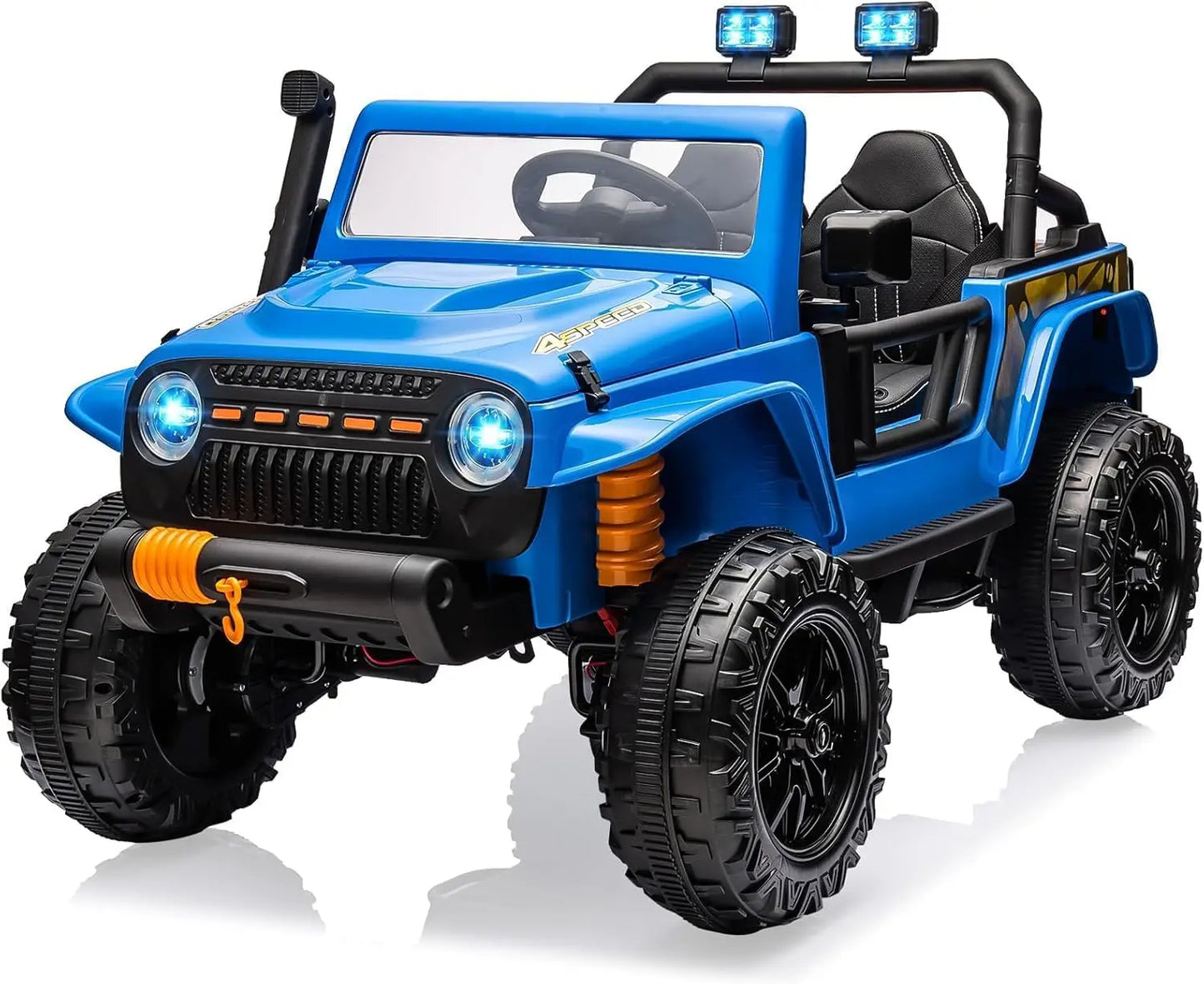24V Ride on Toys for Big Kids 2 Seater Electric Truck with Remote Control 4.3 MPH Max Speed Bluetooth 4WDS Led Headlight & Music