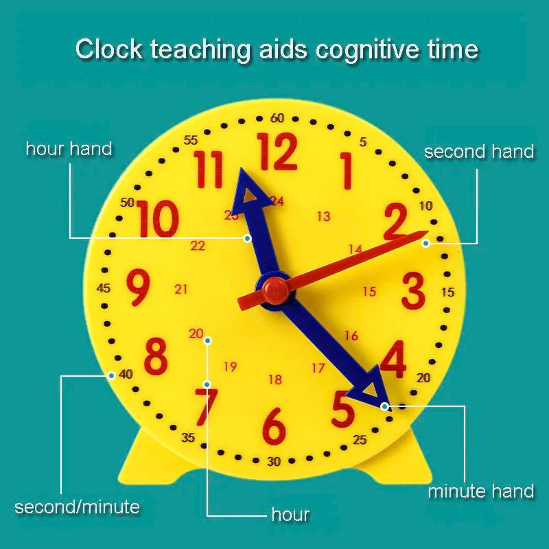 Children Montessori Clock Early Education Toys Hour Minute Second Cognition Colorful Clocks Toys Kids Time Teaching Aid
