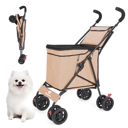 Pet Stroller M S Dog Cat Cage Jogger 4 Wheels Waterproof Puppy Travel Folding Carrier Pet Stroller
