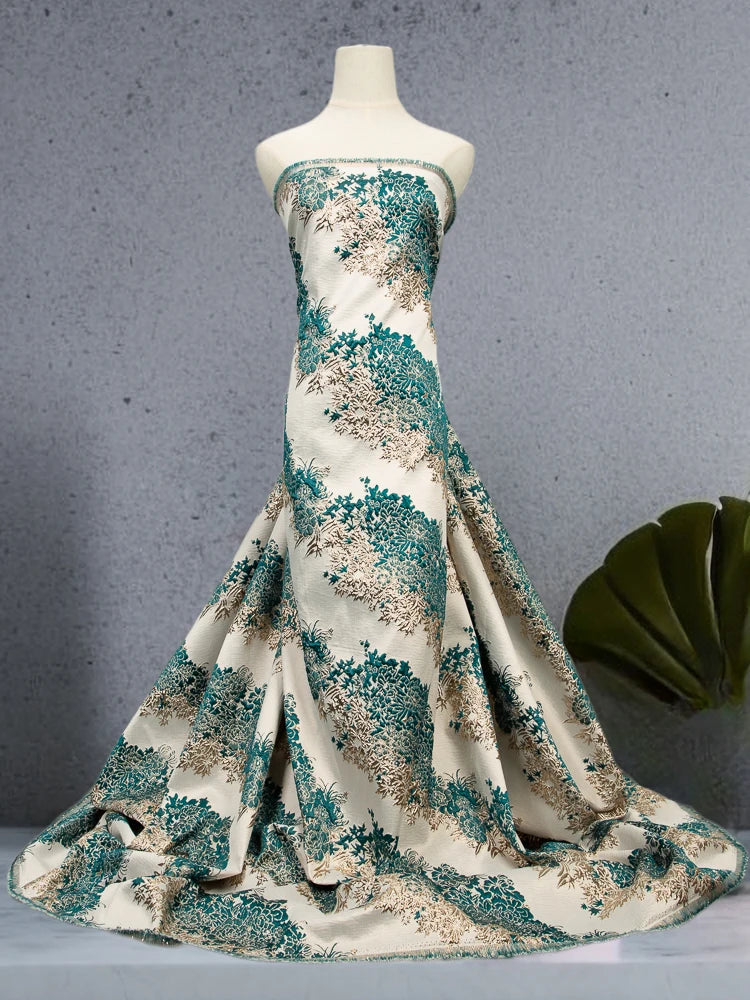 SJD LACE African Lace Fabric 2025 High Quality French Gild Brocade Jacquard Lace Fabric For Women Wedding Party Dresses Sew 3482