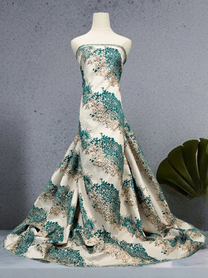 SJD LACE African Lace Fabric 2025 High Quality French Gild Brocade Jacquard Lace Fabric For Women Wedding Party Dresses Sew 3482