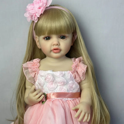 1pc 22in/55cm Reborn doll, teen full body soft vinyl lifelike can stand Princess Girl Doll Teen Babe Teen birthday gift