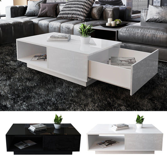 Coffee Table Modern High Gloss Rectangular Coffee Table Tea Table Storage Living Room Living Room Table Rectangular Coffee Table