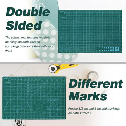 78 Pcs Rotary Cutter Set for Crafting Quilting and Sewing - Includes 45mm Cutter Kit with A3 Cutting Mat Fabric Scissors 3 Repl