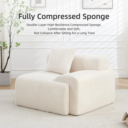 118" Boneless Couches for Living Room, Modular Cloud Sectional Couch with L-Shape Chaise, Modern Upholstered Sofa with Deep Seat